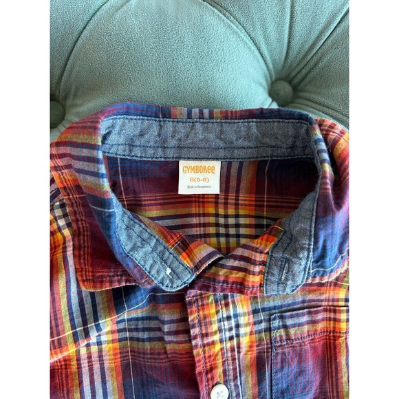 Boys Gymboree Fall Thanksgiving plaid check button down shirt size Small - Picture 2 of 7